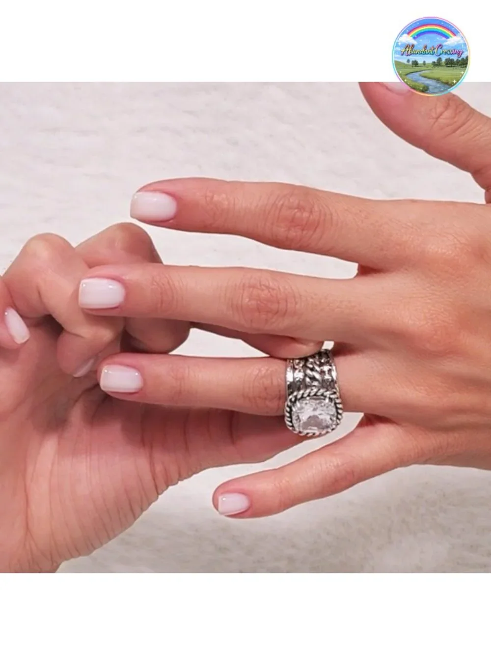 925 Sterling Silver Cushion Cut CZ Statement Ring Vintage Style